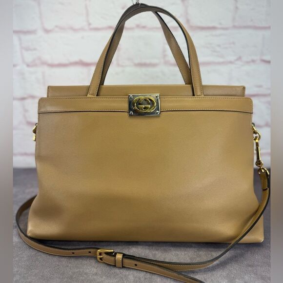 Gucci Linea Matisse Medium Tan Leather Handbag
